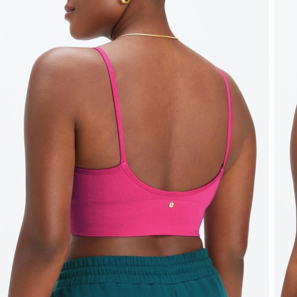 NWT Fabletics Cloud Seamless Ribbed Midi Bralette Fuchsia Pink XS - Picture 2 of 8